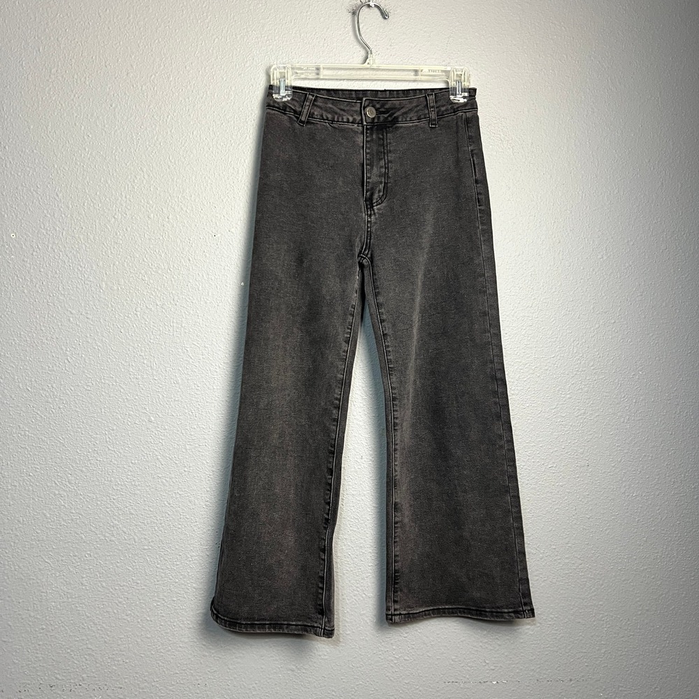 Compania Fantastica Wide Leg Jeans Charcoal Wash Preppy Grunge Gothic Size 12‎
